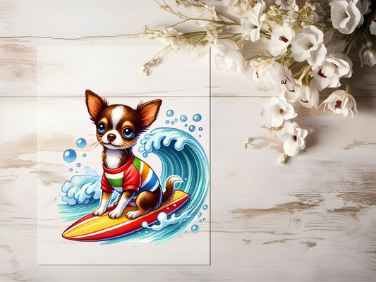 Bügelbild -  Surfer Hund #1916