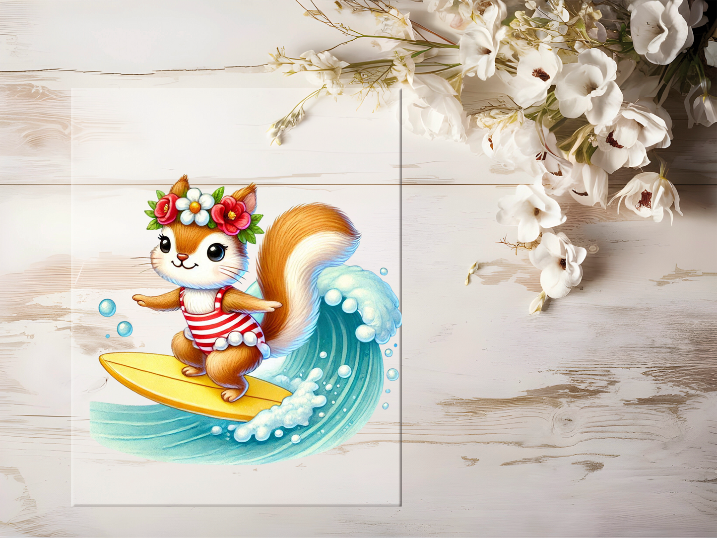 Bügelbild -  Surfer Eichhörnchen #1917