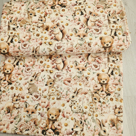 Sommersweat - Waldtiere rosa