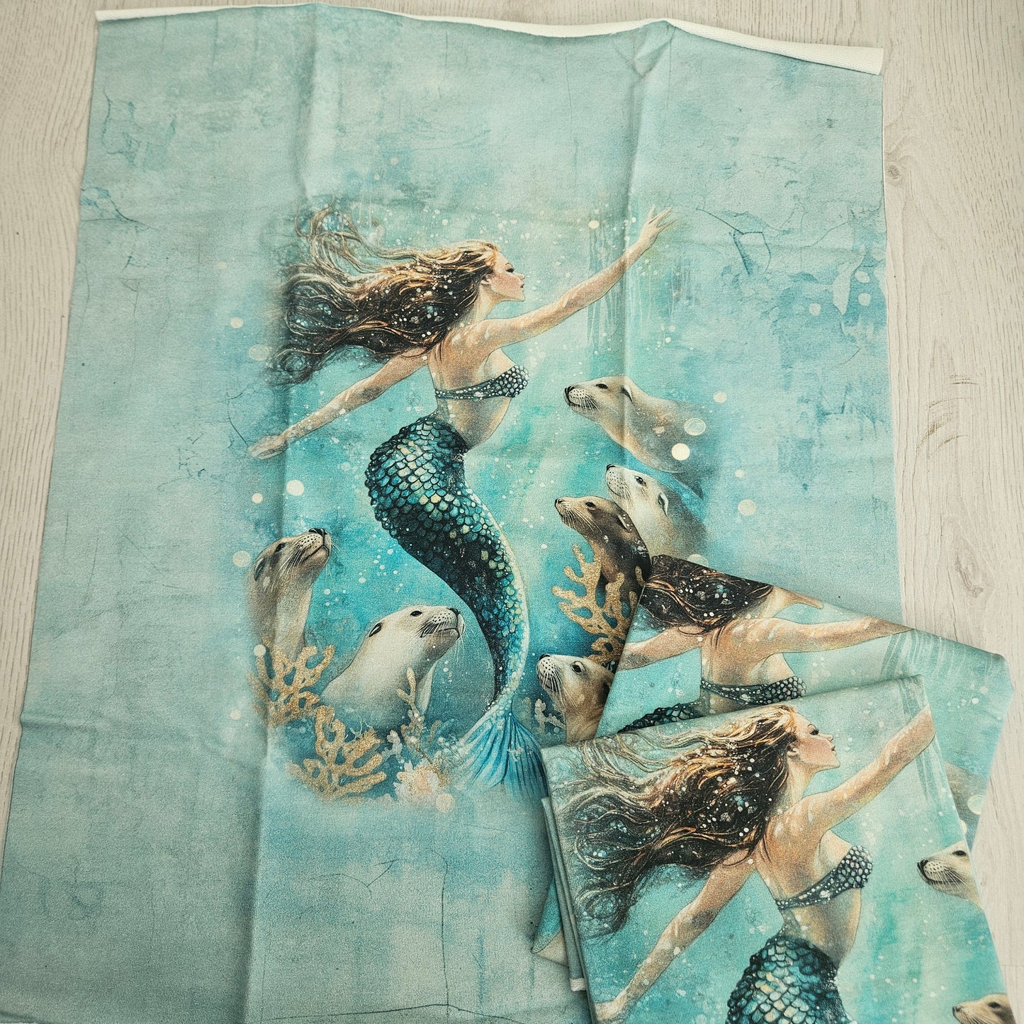 Sommersweat - Panel Meerjungfrau