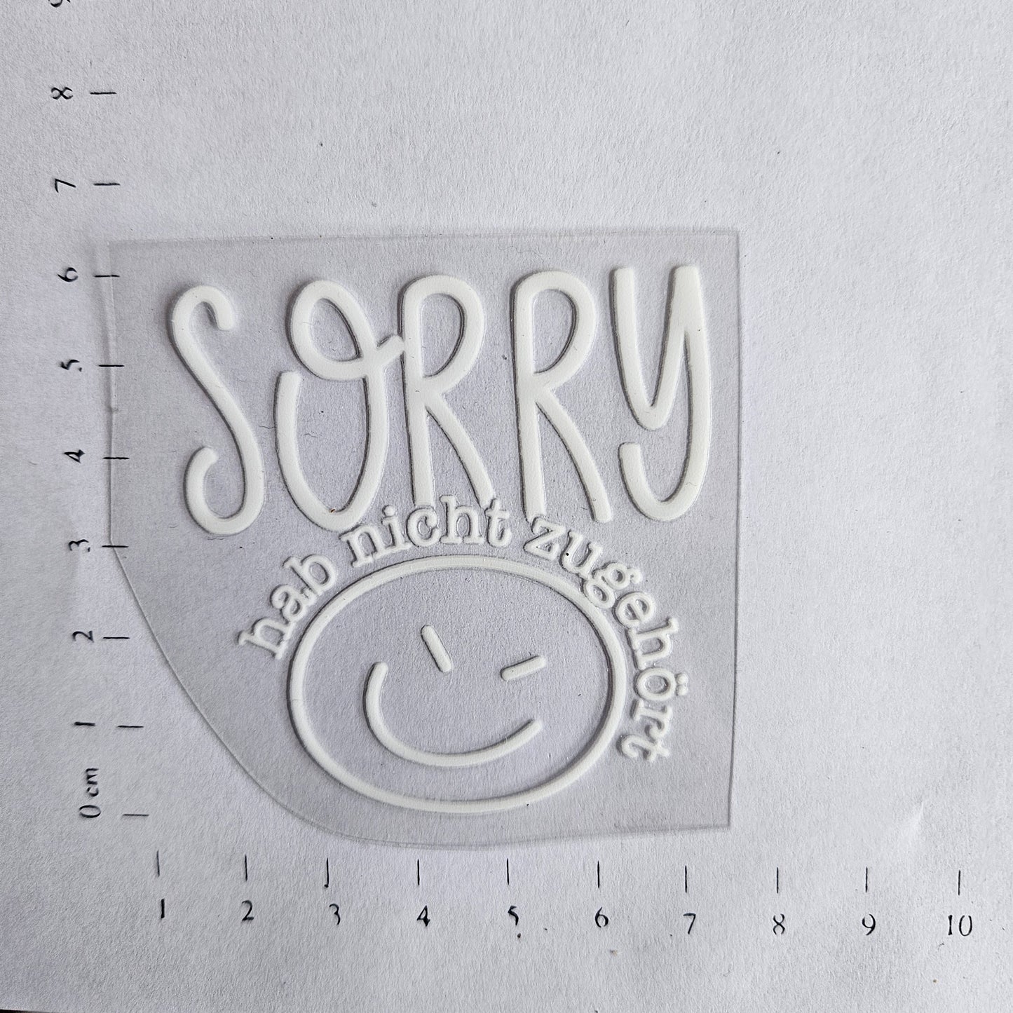 Rub On - 6cm - Sorry weiß