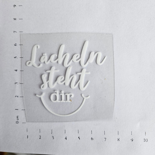 Rub On - 6cm - Lächeln weiß