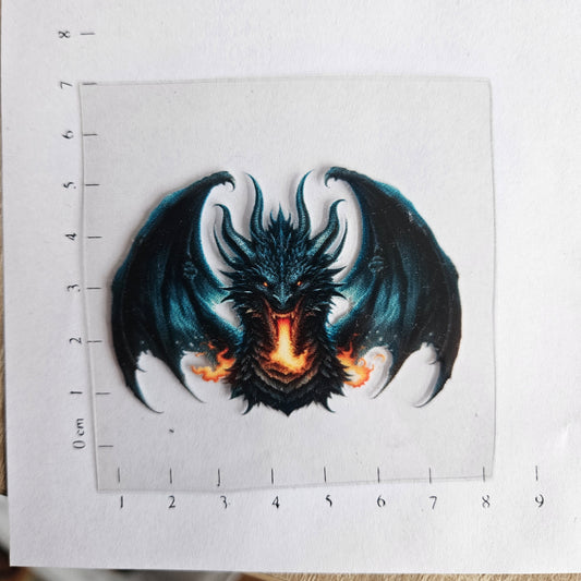 Rub On - 6cm - Drache Feuer