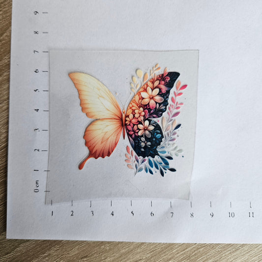 Rub On - 8cm - Schmetterling Apricot (1Stk)