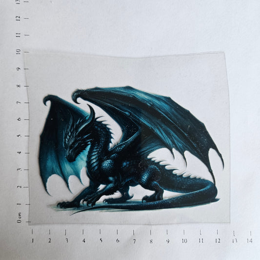 Rub On - 10cm - Drache Schwarz (1Stk)