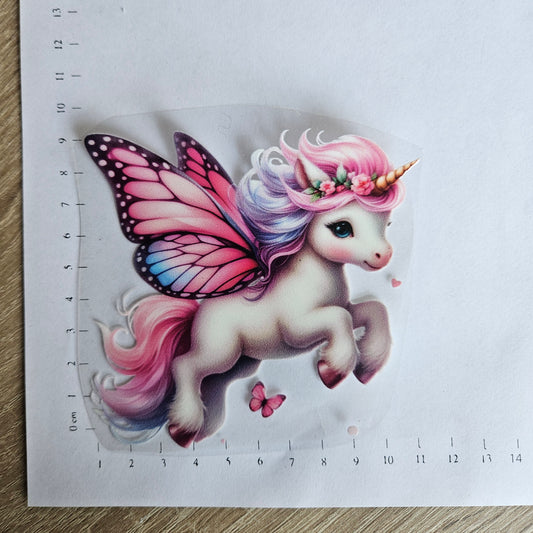 Rub On - 10cm - Einhorn Schmetterling (1Stk)
