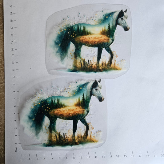 Rub On - 10cm - Pferd Landscape  (1Stk)