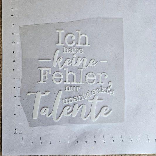 Rub On - 10cm - Talente weiß (1Stk)