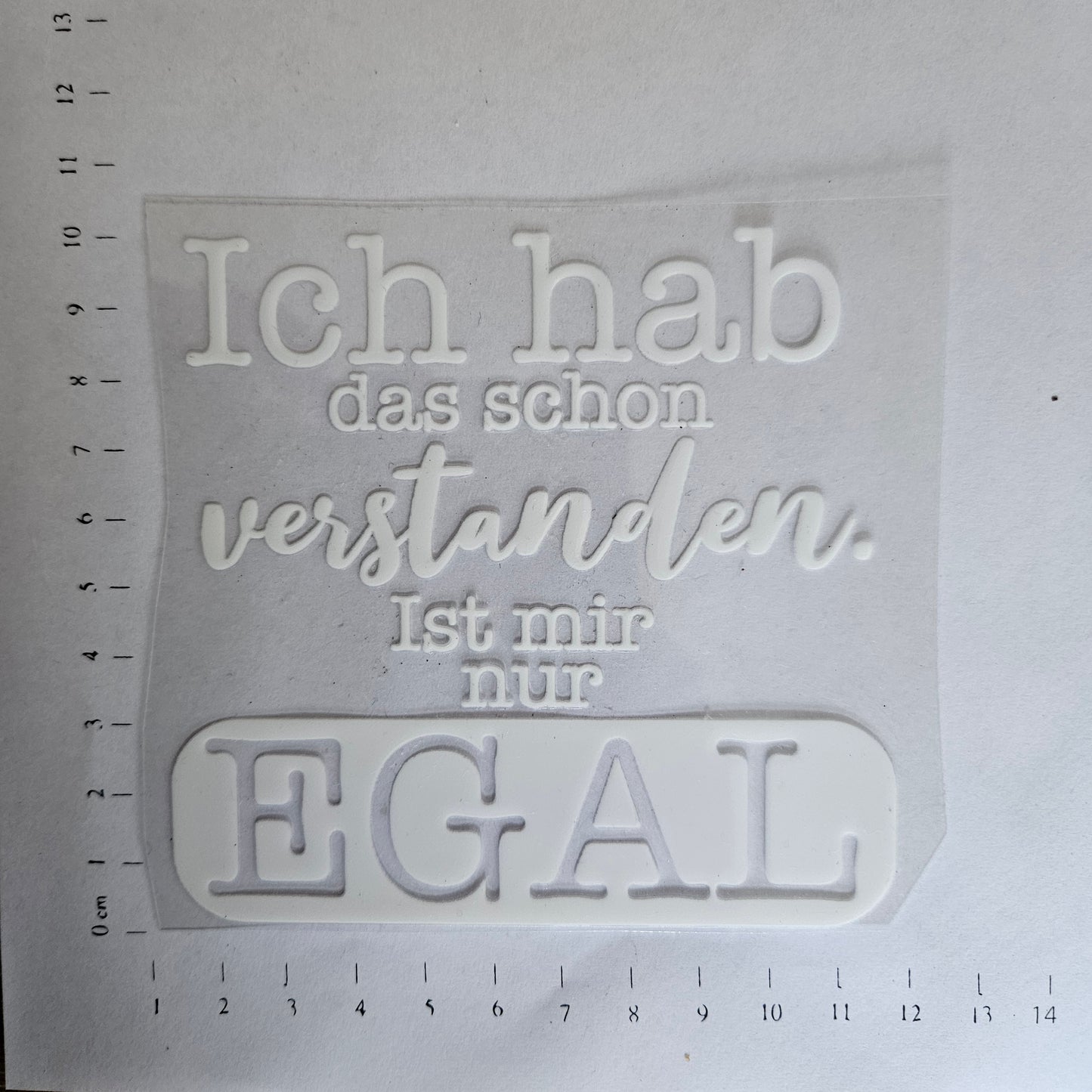Rub On - 10cm - Egal weiß (1Stk)