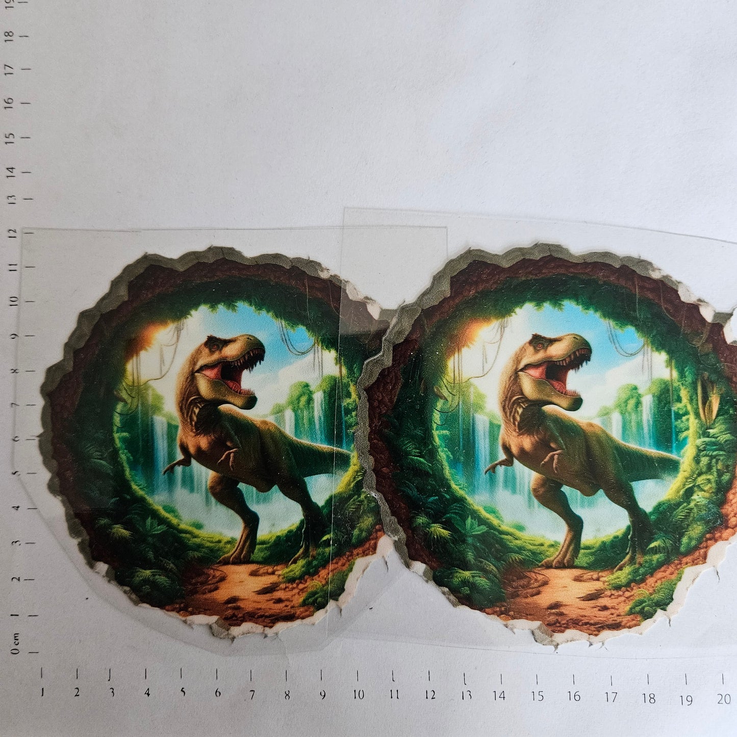 Rub On - 10cm - T-Rex 3D Grün (1Stk)