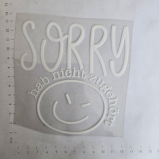 Rub On - ca. 15 cm - Sorry weiß (1Stk)