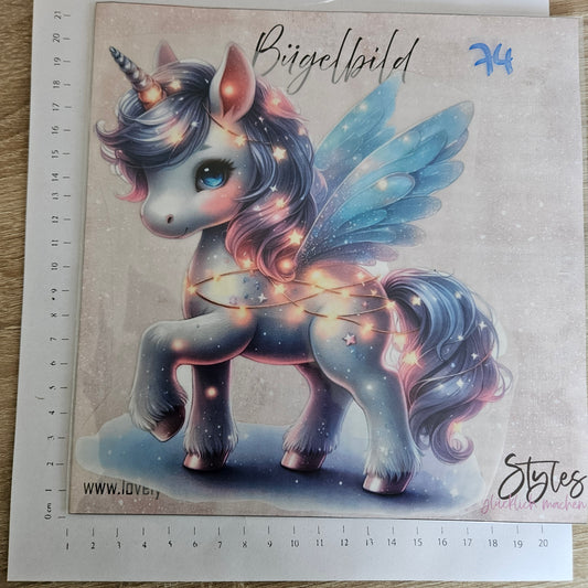 Bügelbild - ca. 20cm - Sparkle Einhorn