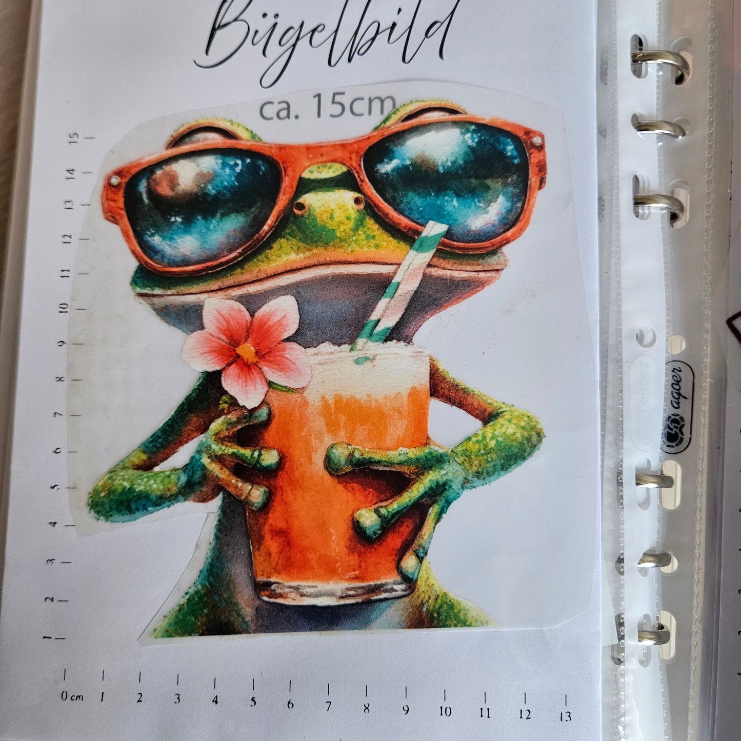 Bügelbild - ca. 15cm - Sommer Frosch