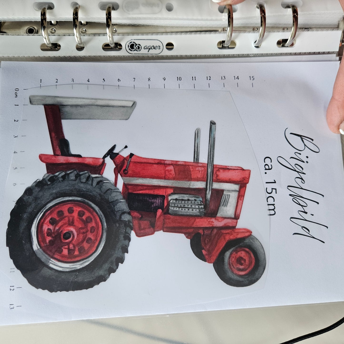 Bügelbild - ca. 15cm - Traktor Rot