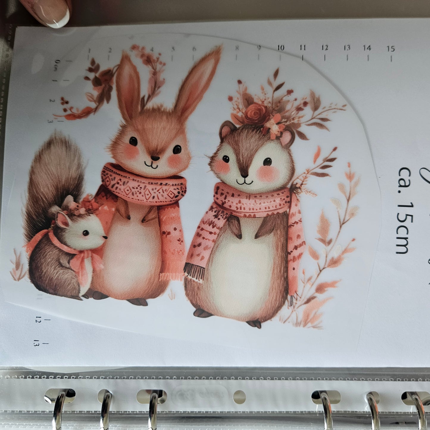Bügelbild - ca. 15cm - Wintertrio Rosa