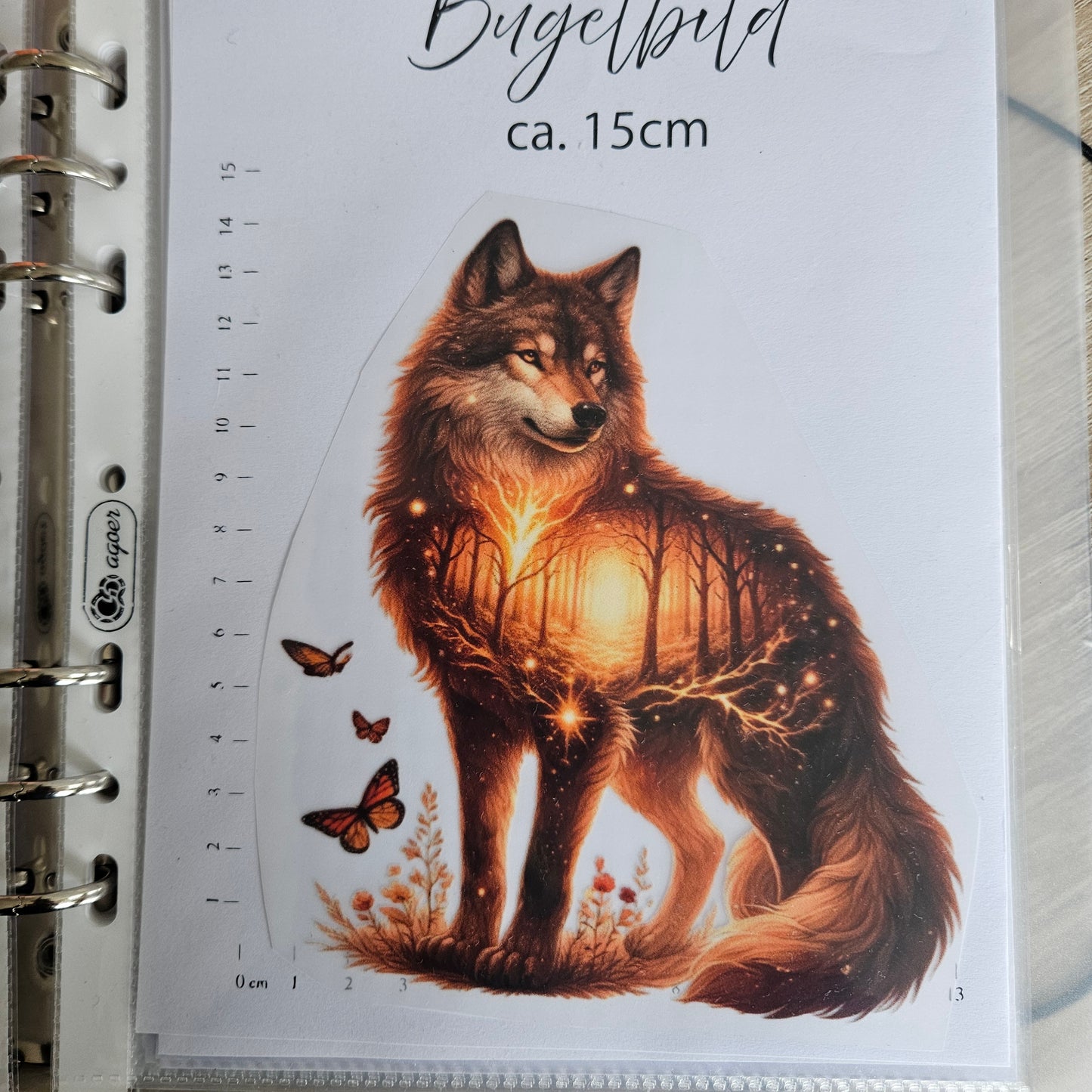 Bügelbild - ca. 15cm - Herbstwolf