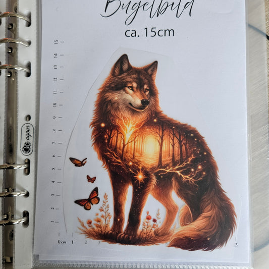 Bügelbild - ca. 15cm - Herbstwolf