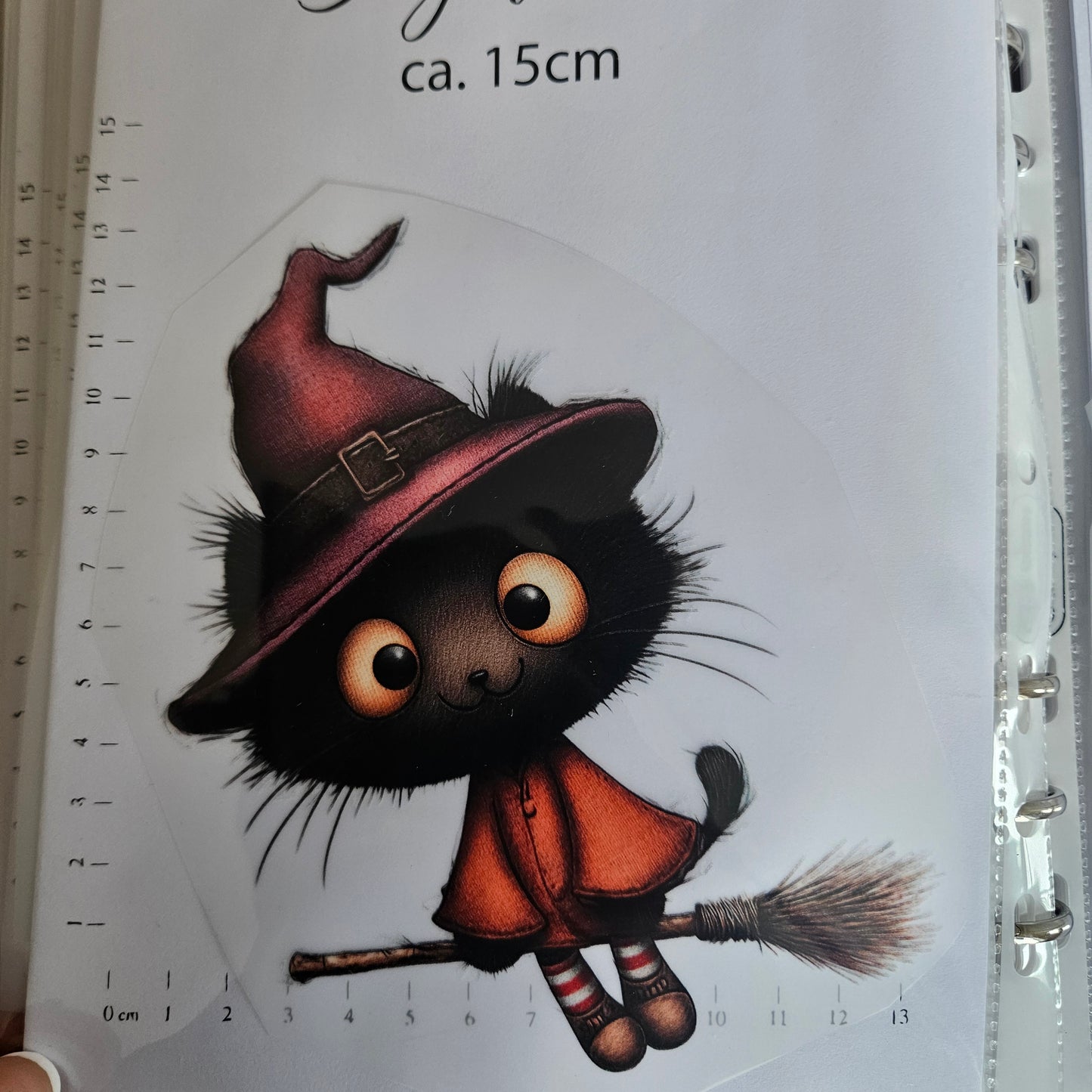 Bügelbild - ca. 15cm - Süße Hexen Katze