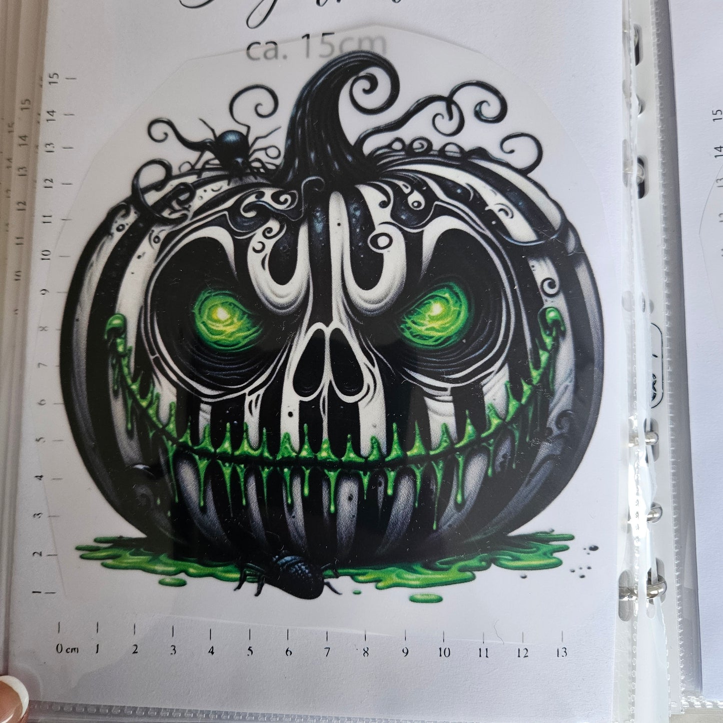Bügelbild - ca. 15cm - Kürbis Spooky