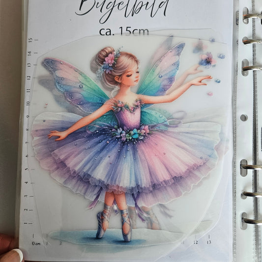 Bügelbild - ca. 15cm - Fee Pastell Lila