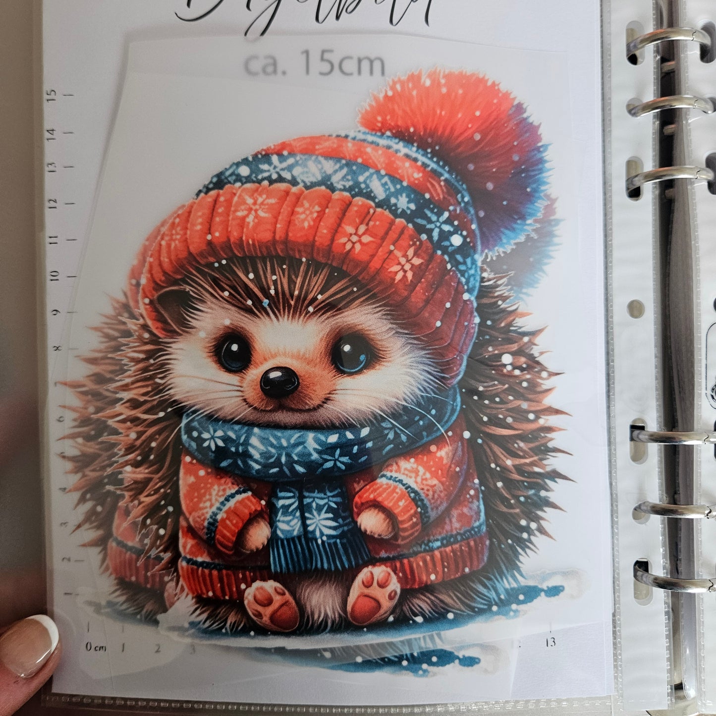 Bügelbild - ca. 15cm - Winter Igel