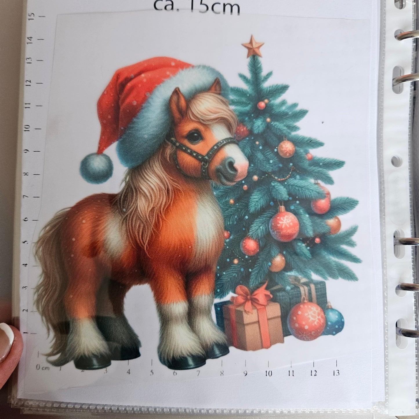 Bügelbild - ca. 15cm - Pferd Weihnachten