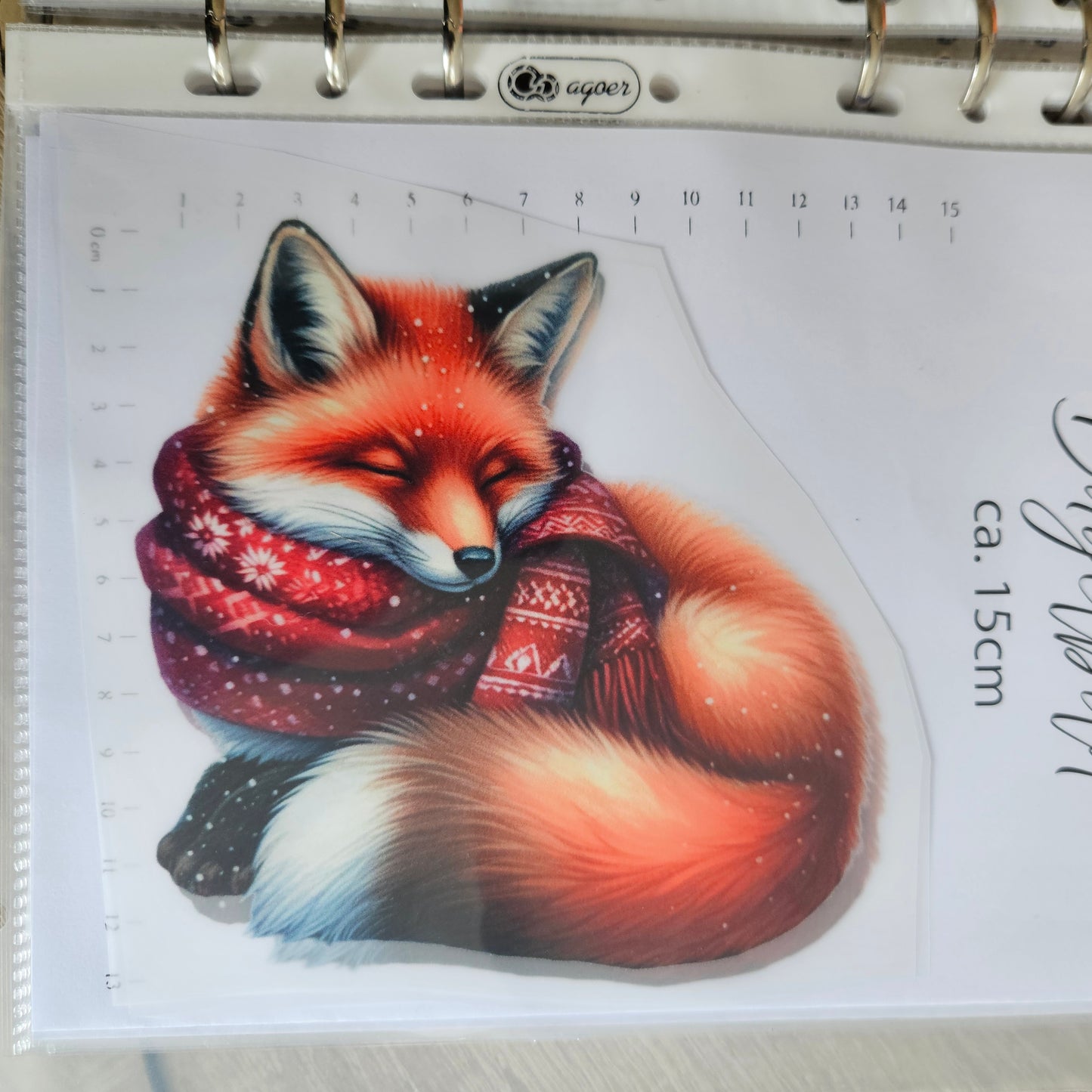 Bügelbild - ca. 15cm - Fuchs mit Schal