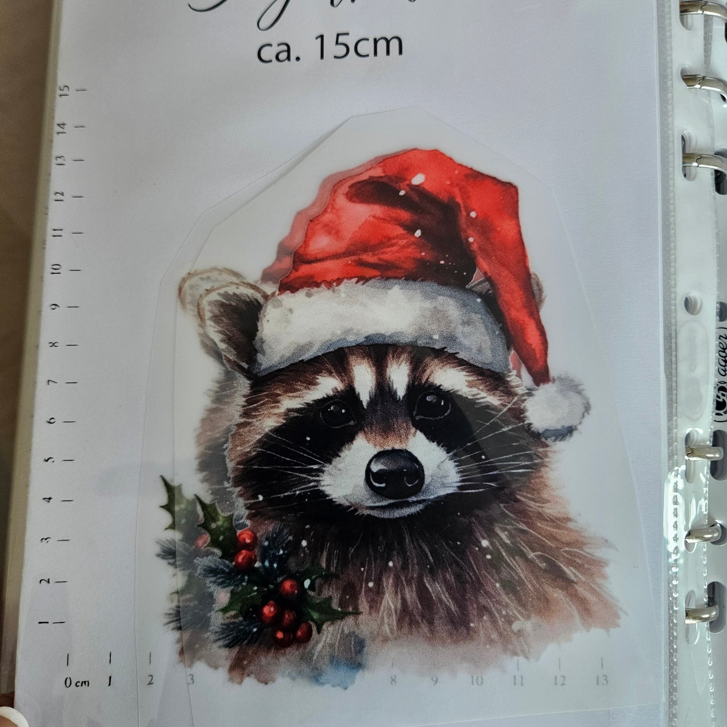 Bügelbild - ca. 15cm - Winterwaschbär