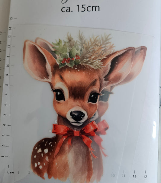 Bügelbild - ca. 15cm - Winterreh