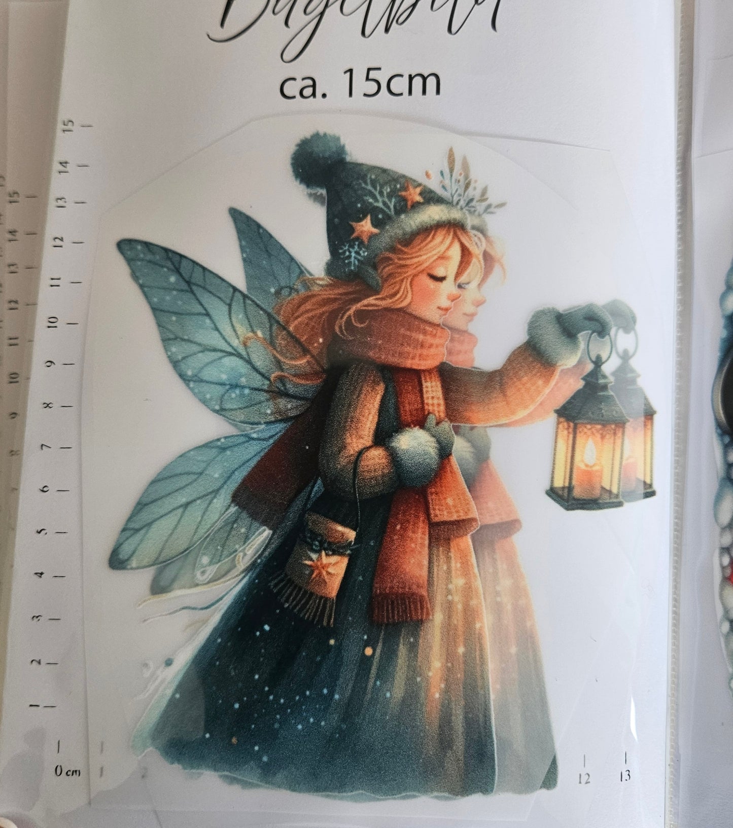 Bügelbild - ca. 15cm - Winterfee Laterne 2