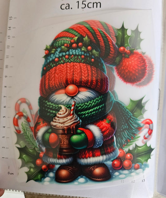 Bügelbild - ca. 15cm - Weihnachtsgnom 1