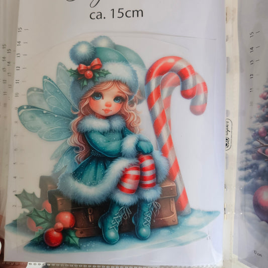 Bügelbild - ca. 15cm - Fee Zuckerstange