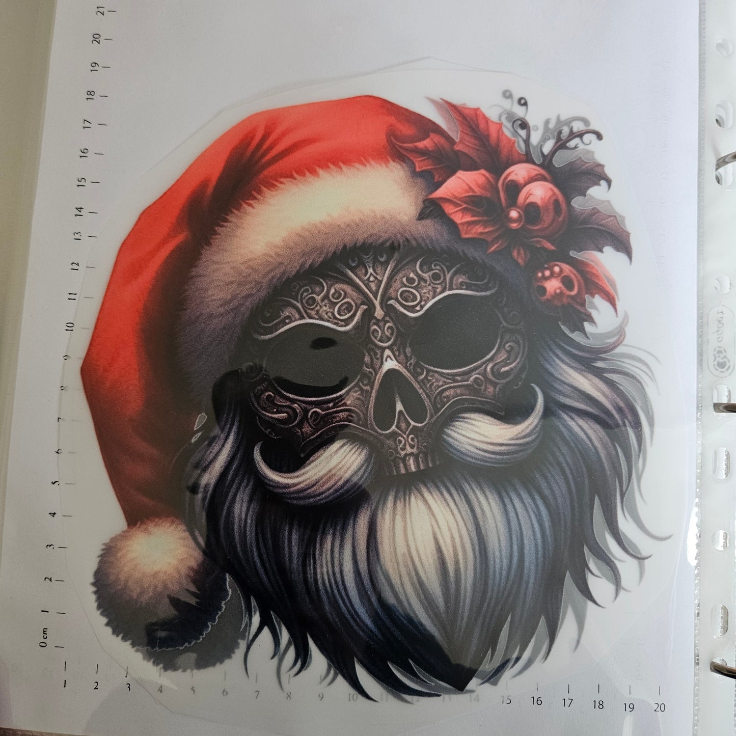 Bügelbild - ca. 20cm - Santa Totenkopf