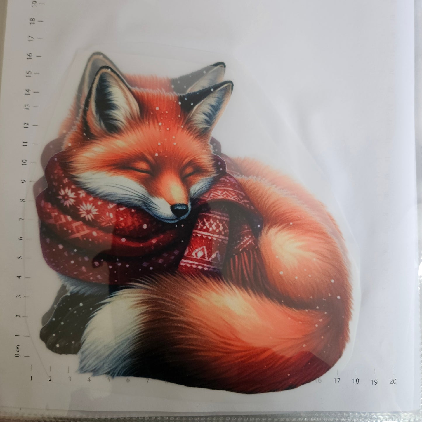 Bügelbild - ca. 20cm - Fuchs mit Schal