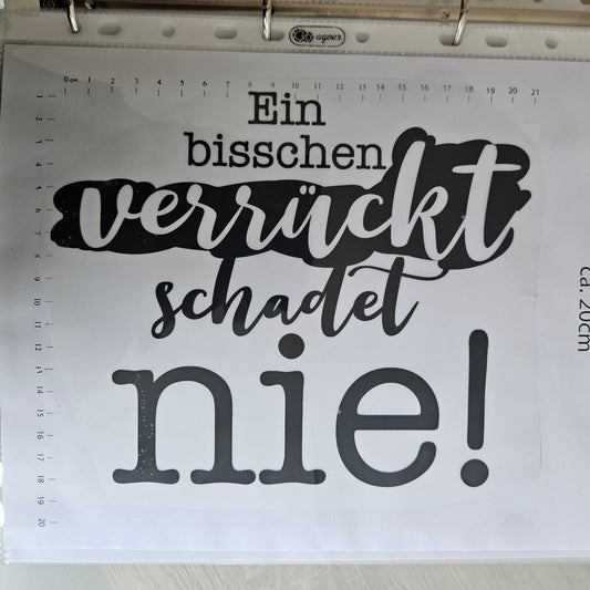 Bügelbild - ca. 20cm - ein bisschen verrückt