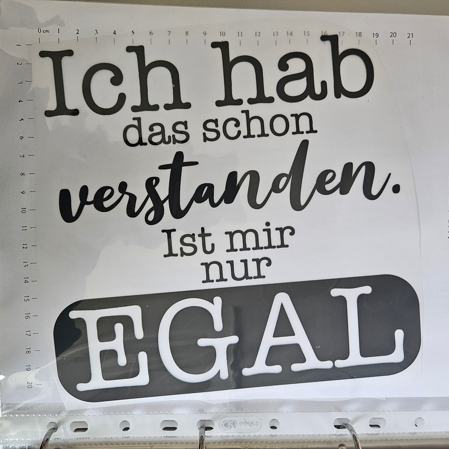 Bügelbild - ca. 20cm - Ich hab das schon verstanden