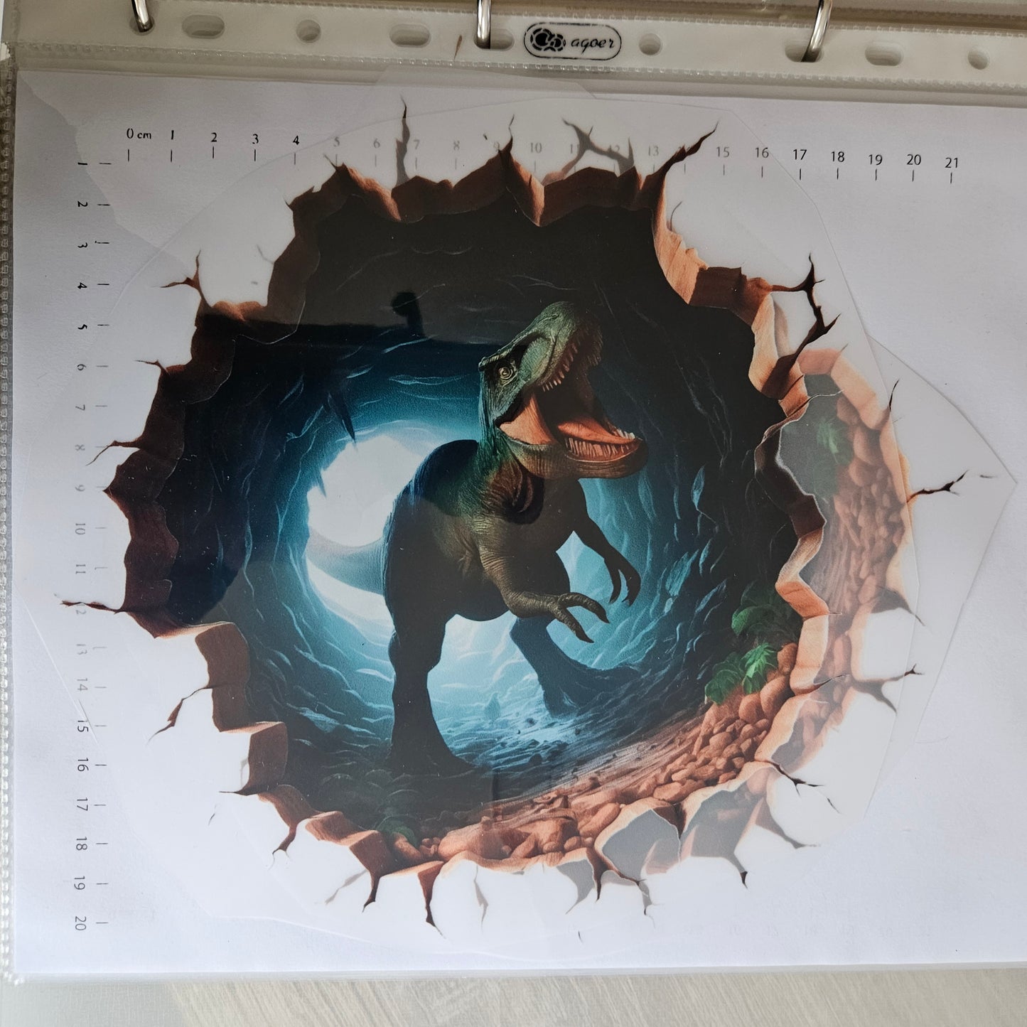 Bügelbild - ca. 20cm - Trex 3d 1