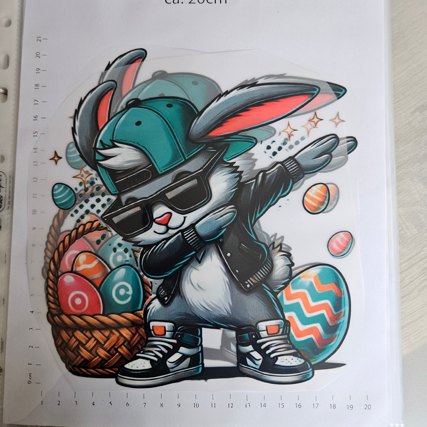 Bügelbild - ca. 20cm - Checker Osterhase