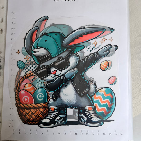 Bügelbild - ca. 20cm - Checker Osterhase