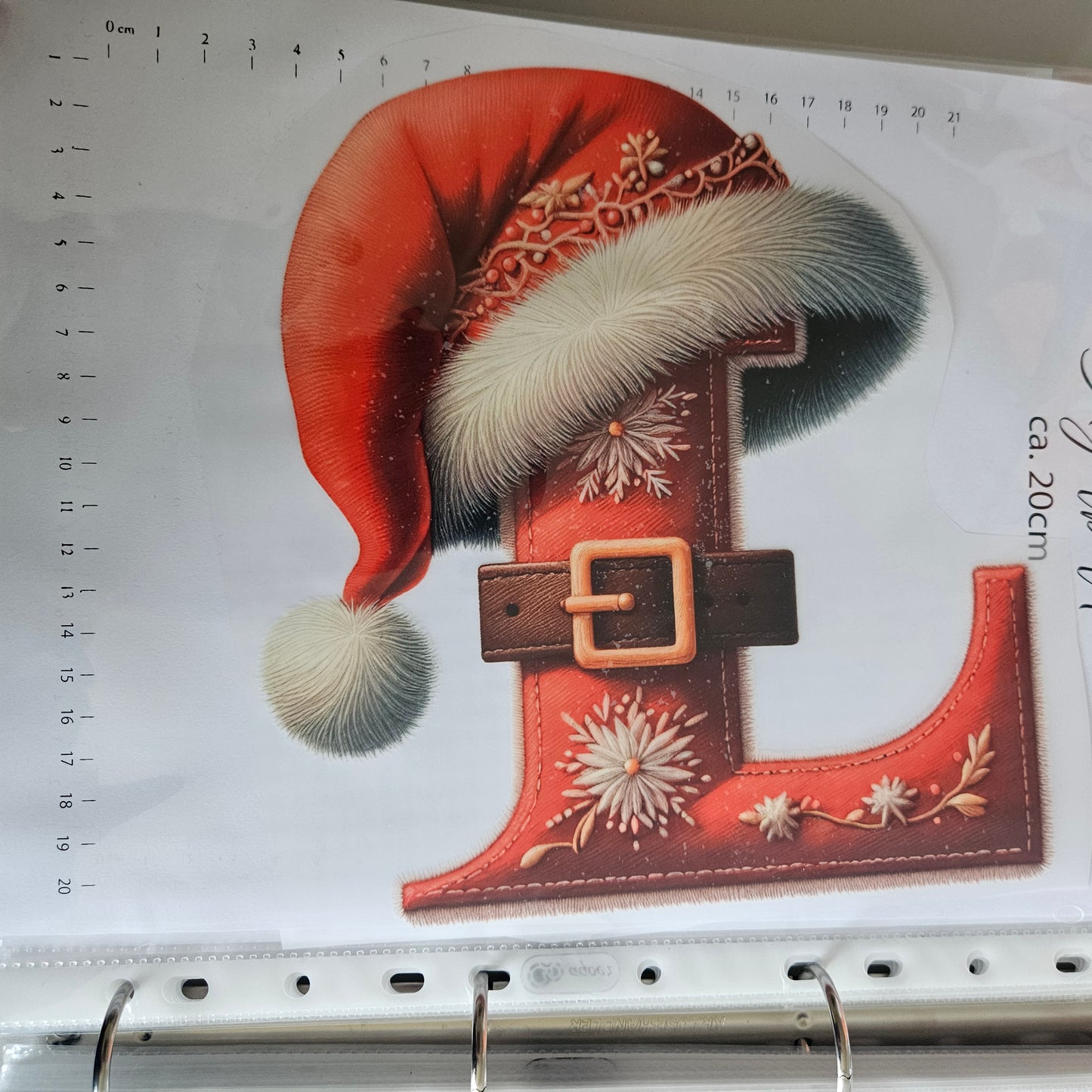 Bügelbild - ca. 20cm - Buchstabe Weihnachten "L"