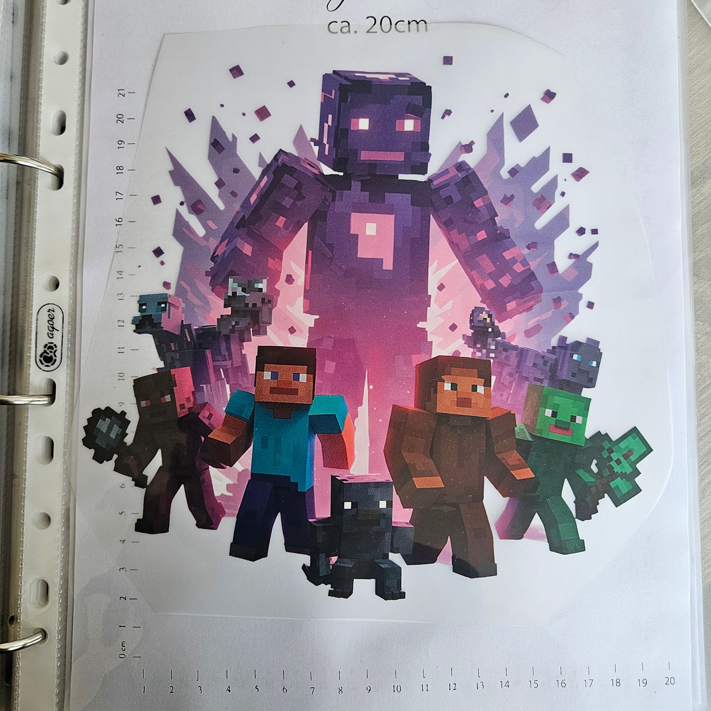 Bügelbild - ca. 20cm - Minecraft Ender Gang