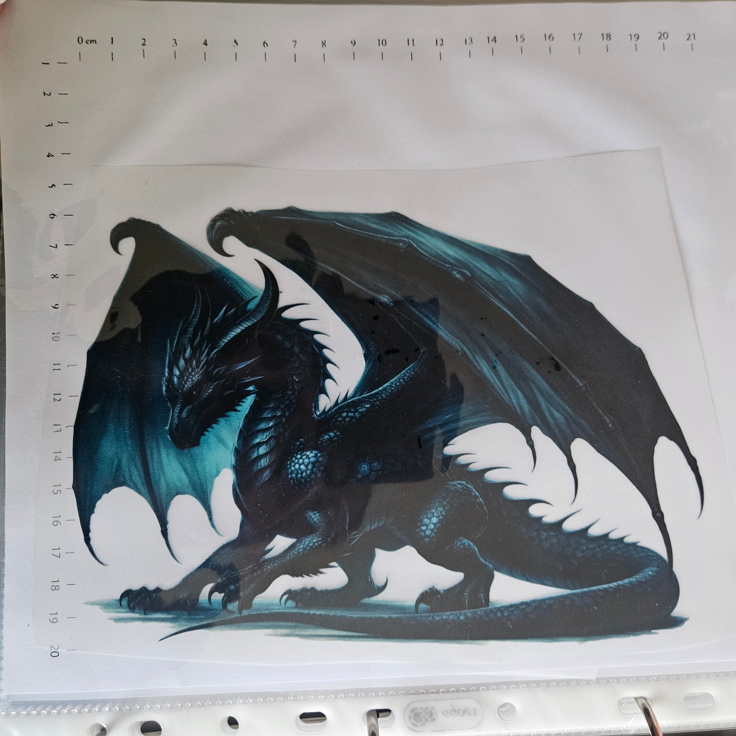 Bügelbild - ca. 20cm - Drache Schwarz