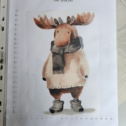 Bügelbild - ca. 20cm - Süßer Elch