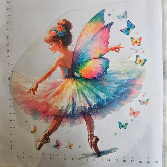 Bügelbild - ca. 20cm - Fee bunt