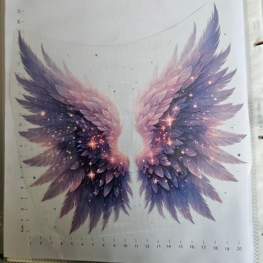 Bügelbild - ca. 20cm - Flügel Lila