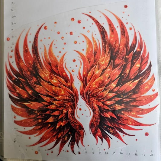 Bügelbild - ca. 20cm - Flügel Rot