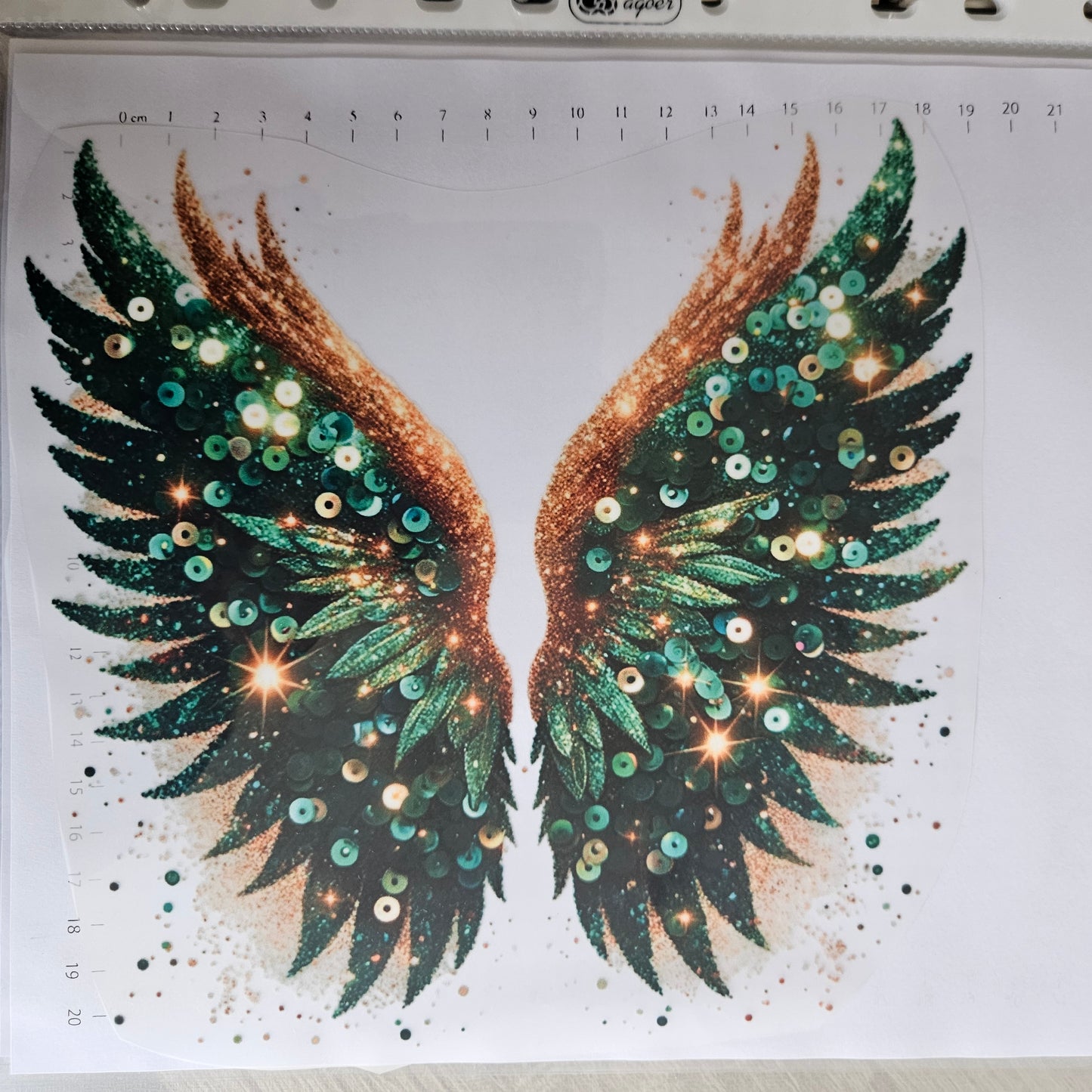 Bügelbild - ca. 20cm - Flügel grün