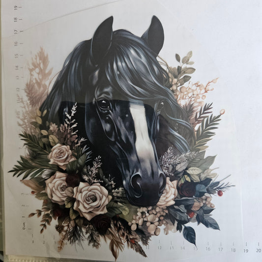 Bügelbild - ca. 20cm - Pferd Schwarz