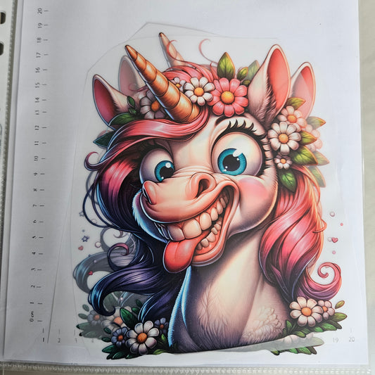 Bügelbild - ca. 20cm - Freaky Einhorn