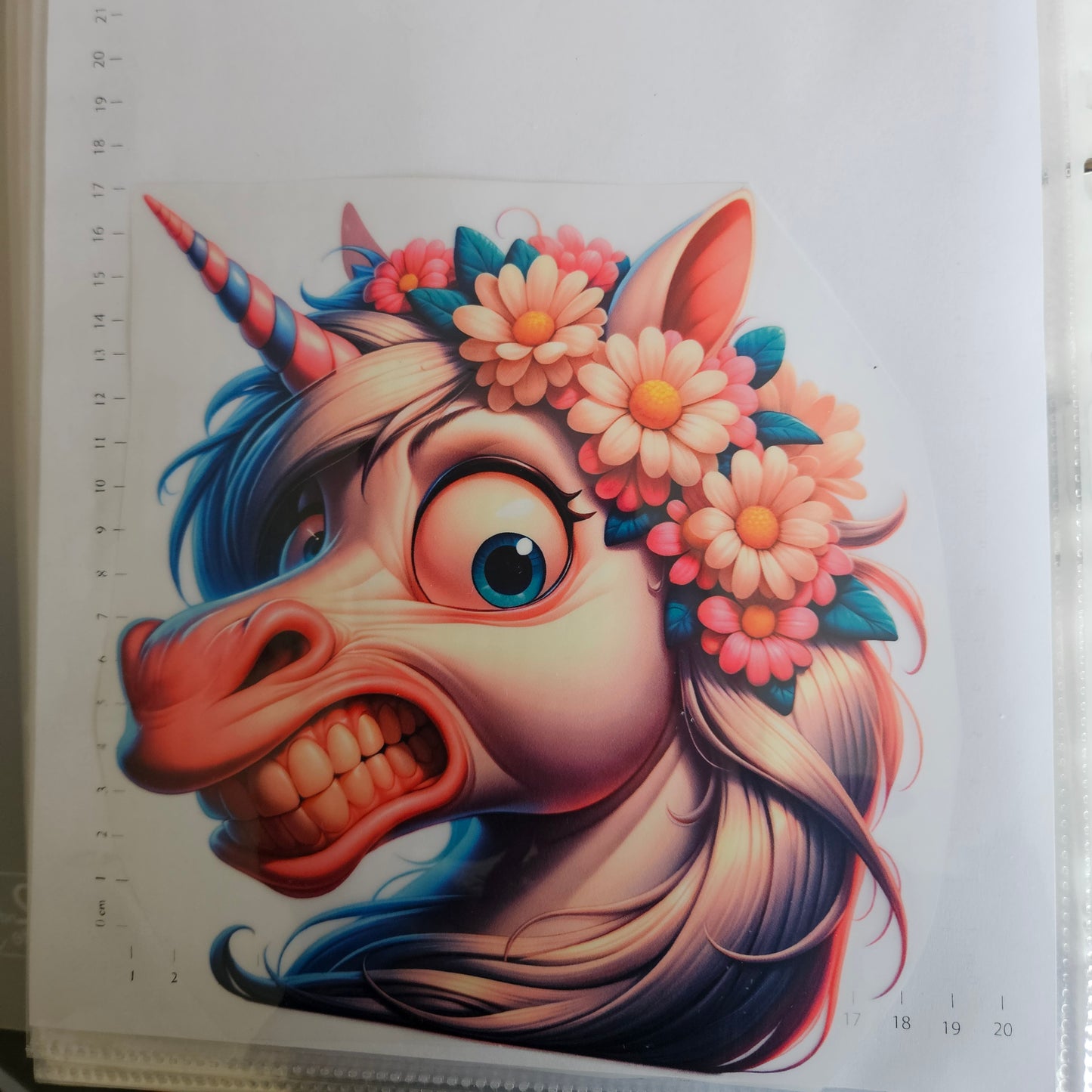 Bügelbild - ca. 20cm - Freaky Einhorn 2